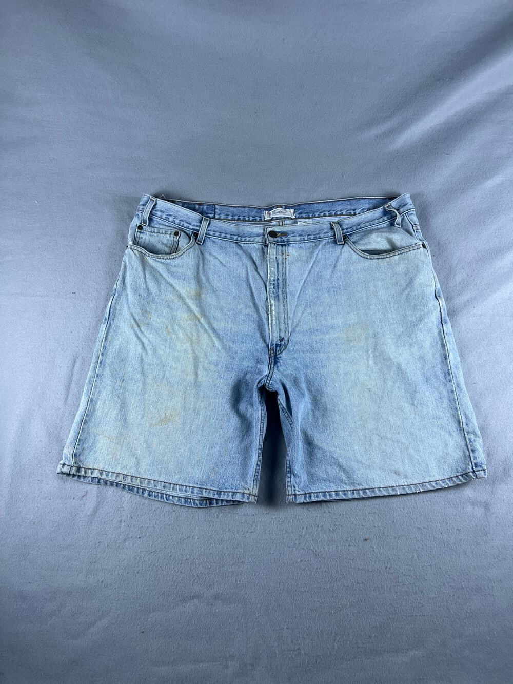 Levi Strauss Signature Denim Shorts Mens 46 Blue Light Wash Loose Fit Jean Jorts